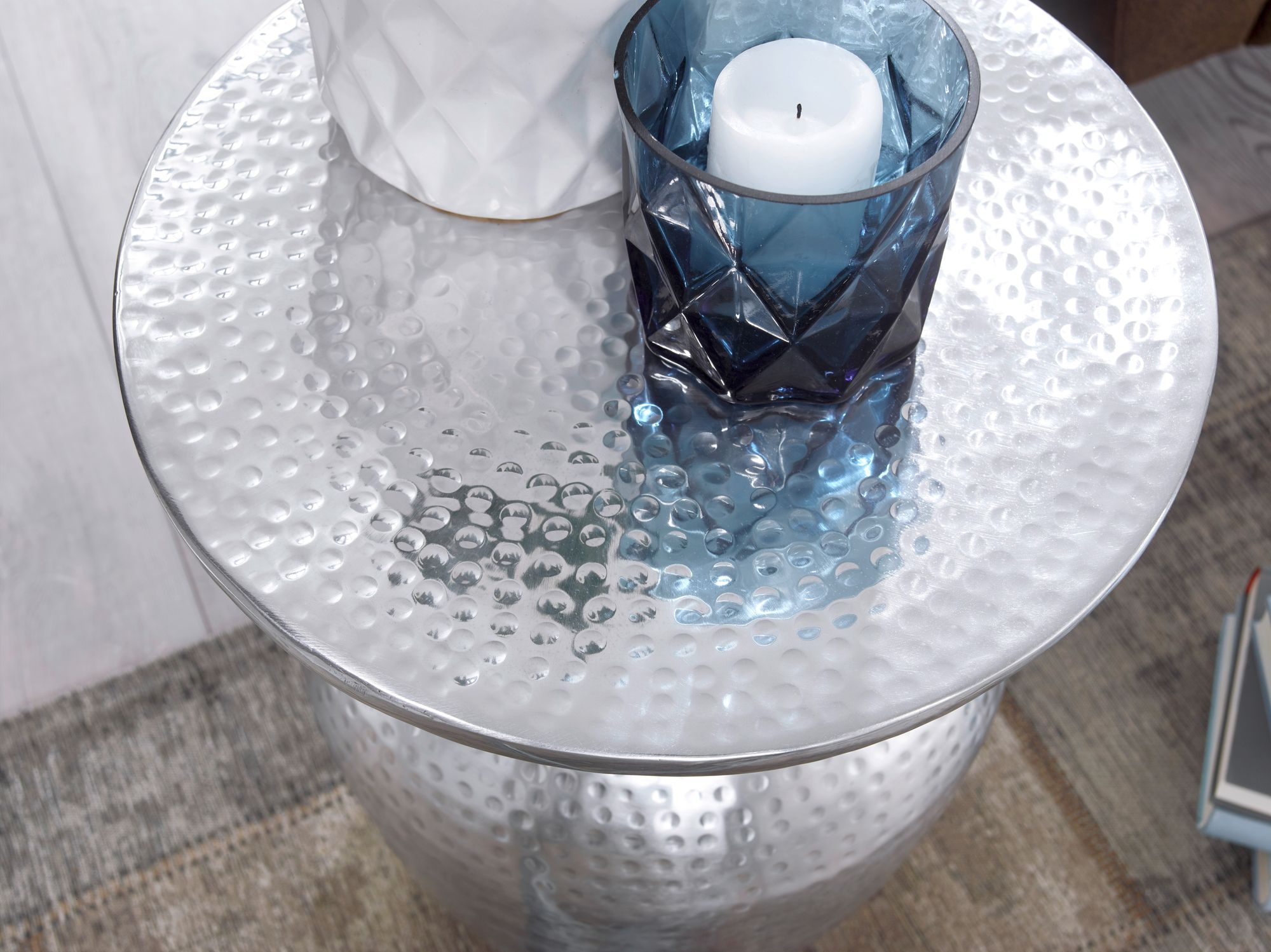 FineBuy Beistelltisch Ø 36,5 cm Tisch Alu Couchtisch Wohnzimmertisch Ablagetisch – Ansicht 3