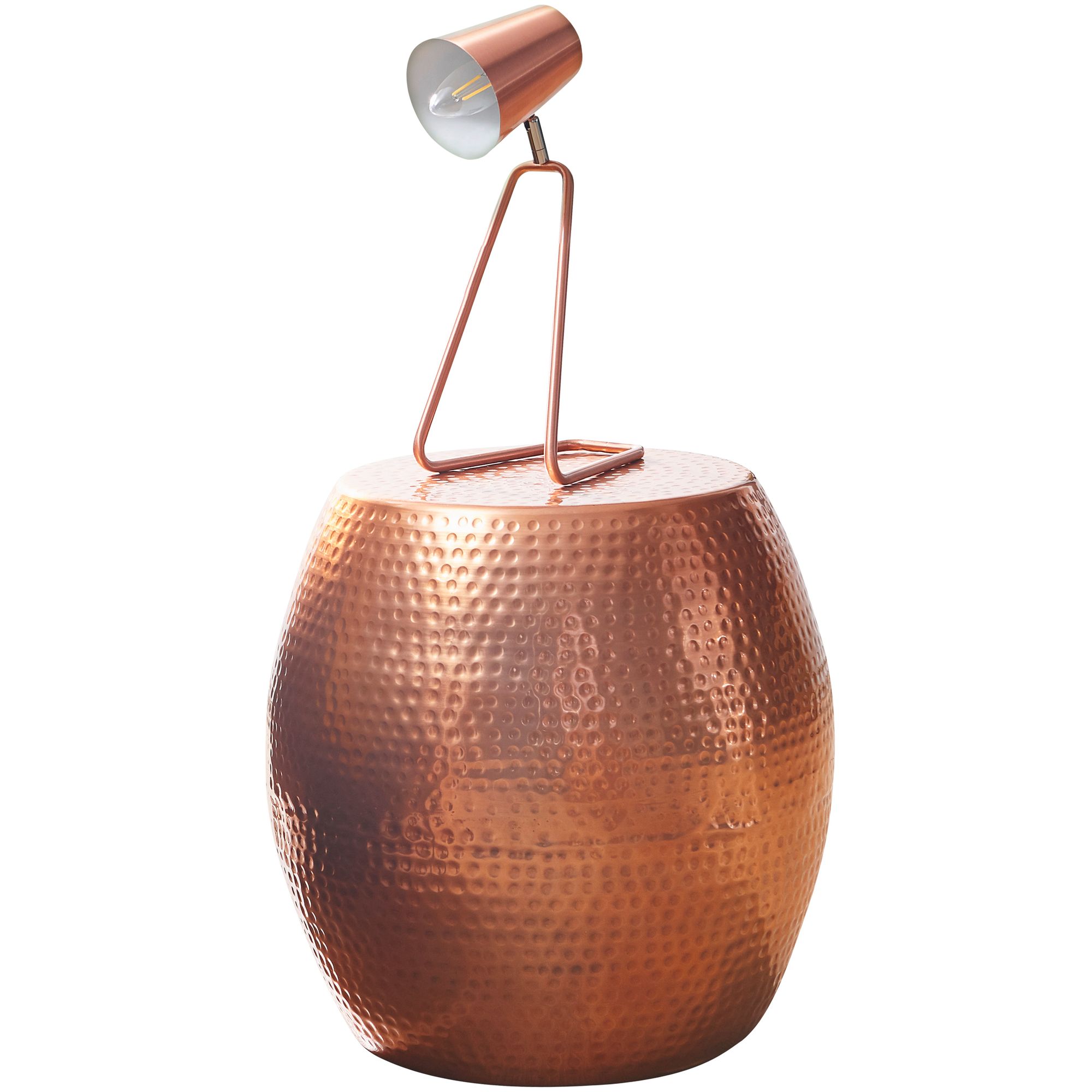 FineBuy Beistelltisch rund 42 cm Metall - Orientalischer Design Wohnzimmertisch Aluminium - Hammerschlag Alu kleiner Couchtisch - Dekotisch | Farbe: Gold