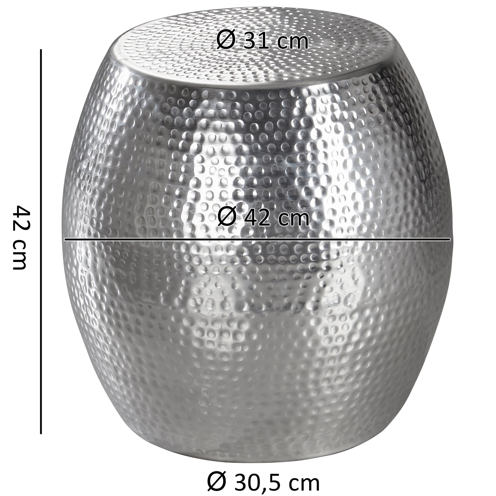 Beistelltisch FineBuy Aluminium Dekotisch Ø 42 cm rund Ablagetisch Metall modern – Ansicht 3
