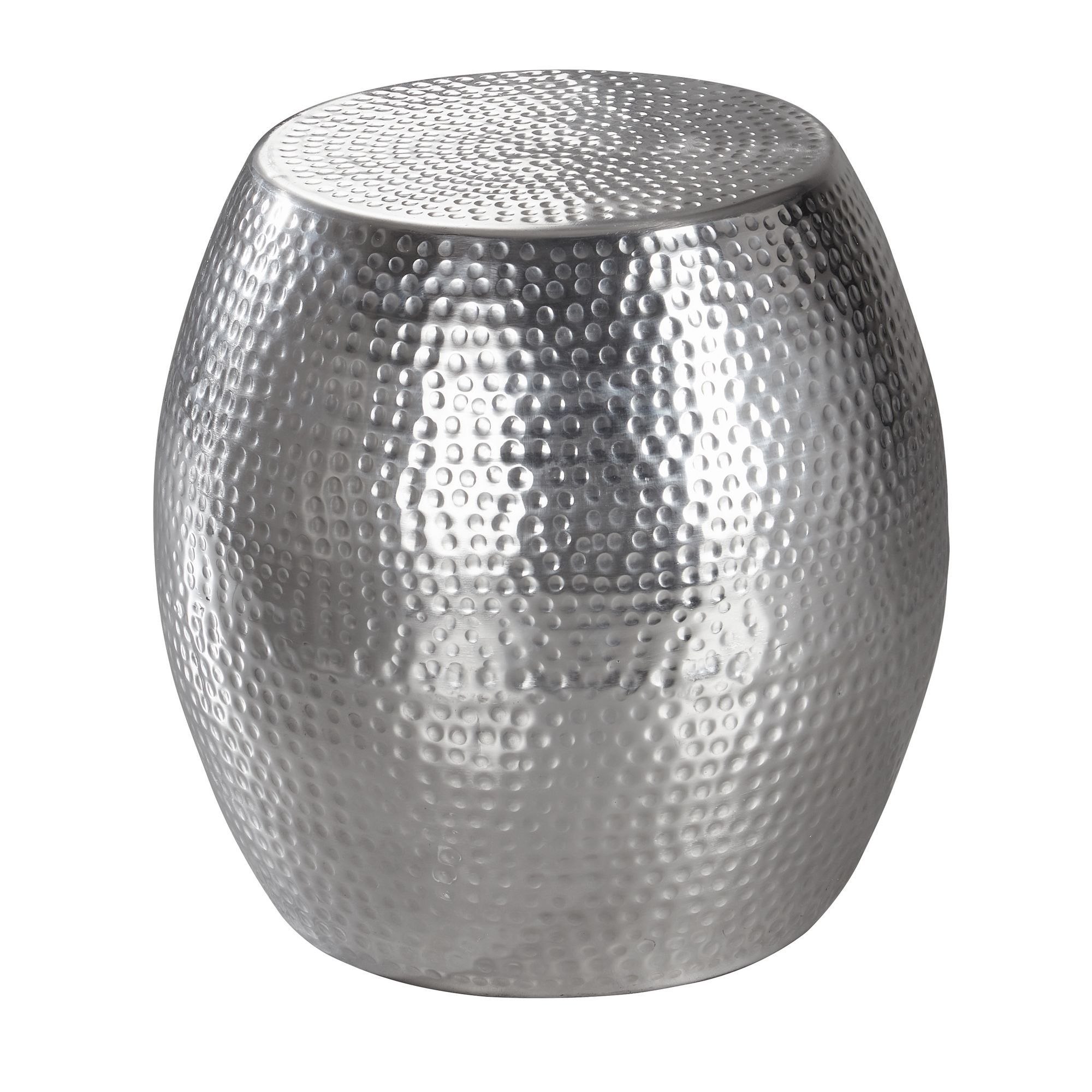 FineBuy Beistelltisch rund 42 cm Metall - Orientalischer Design Wohnzimmertisch Aluminium - Hammerschlag Alu kleiner Couchtisch - Dekotisch | Farbe: Gold