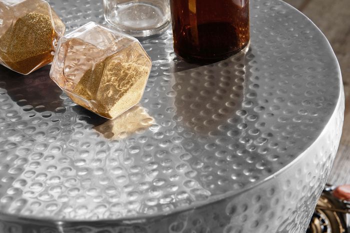 FineBuy Beistelltisch Dekotisch Metall Ablagetisch Anstelltisch Hammerschlag – Maßzeichnung