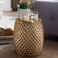 FineBuy Beistelltisch Wohnzimmertisch Alu Tisch Ablagetisch Couchtisch – Ansicht 1