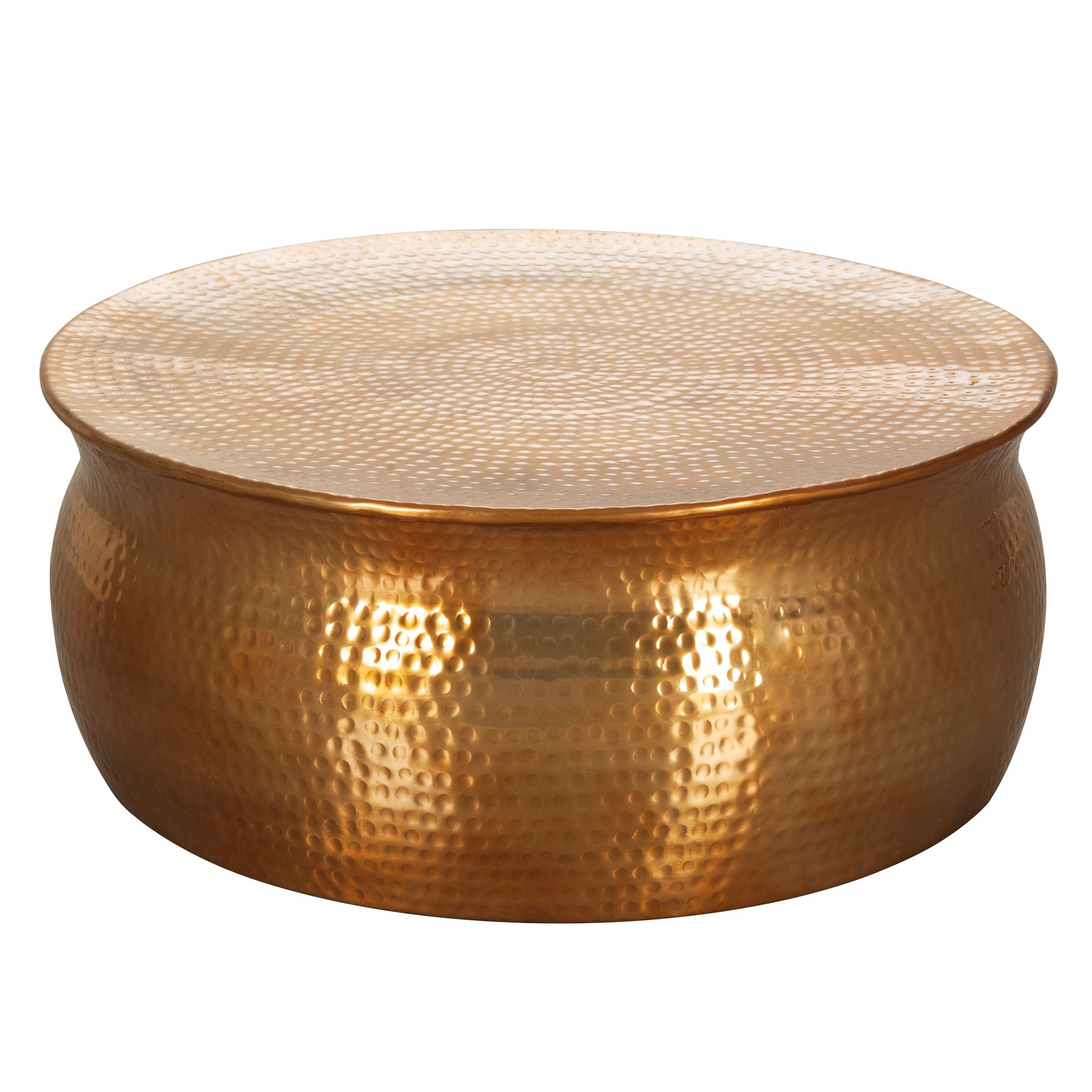 FineBuy Design Couchtisch rund 75 cm aus Metall - Handgefertigter Aluminium Wohnzimmertisch Hammerschlag - Orientalischer flacher Alu Sofatisch | Farbe: Gold FineBuy Design Couchtisch rund 75 cm aus Metall - Handgefertigter Aluminium Wohnzimmertisch Hammerschlag - Orientalischer flacher Alu Sofatisch | Farbe: Gold
