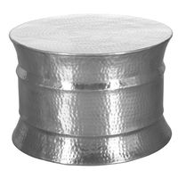 FineBuy Couchtisch Wohnzimmertisch Sofatisch rund Hammerschlag Metall Alu Modern – Ansicht 6