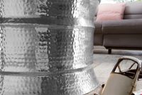 FineBuy Couchtisch Wohnzimmertisch Sofatisch rund Hammerschlag Metall Alu Modern – Ansicht 5