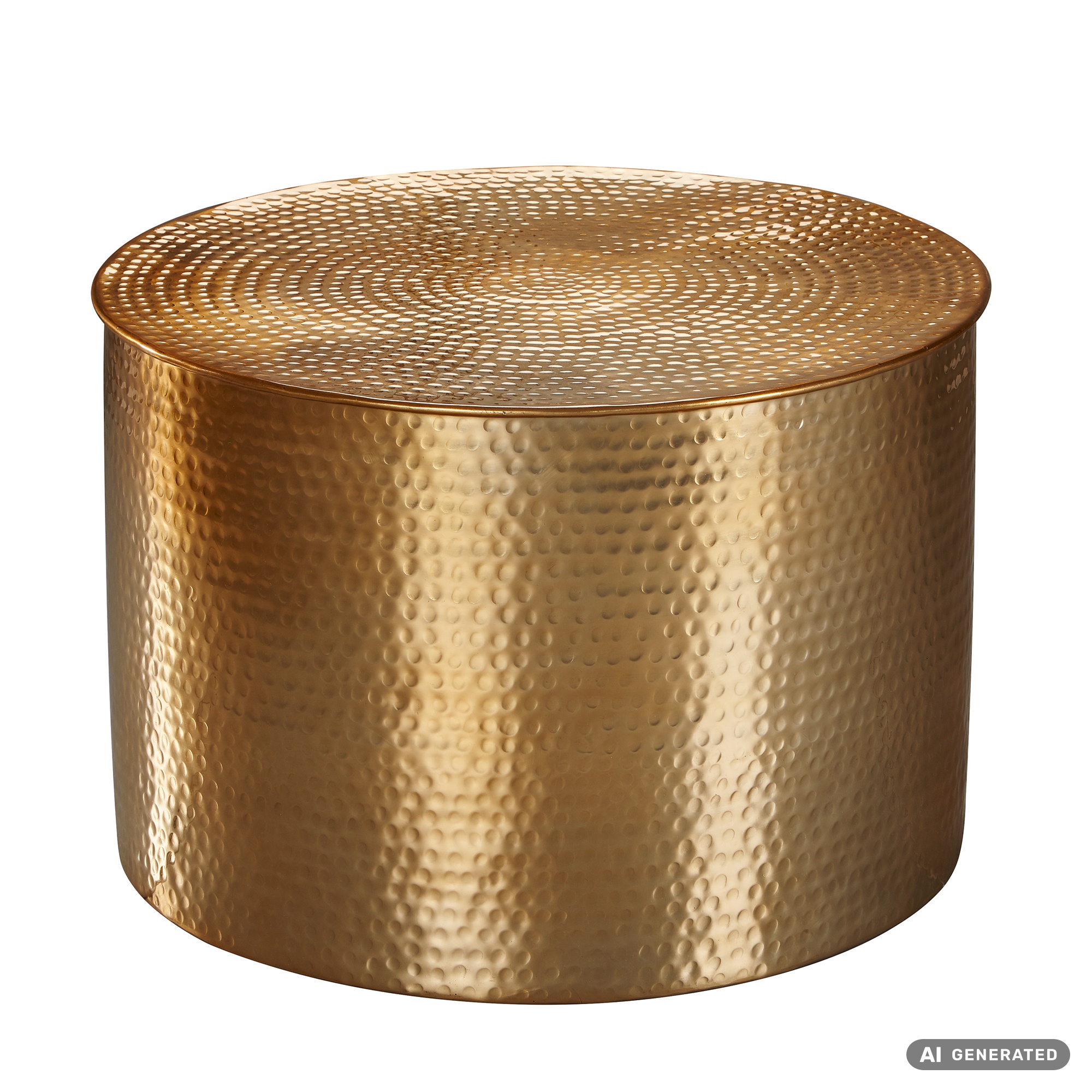 FineBuy Couchtisch Ø 61 cm Wohnzimmertisch Sofatisch Hammerschlag Stubentisch – Ansicht 6