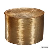 FineBuy Couchtisch Ø 61 cm Wohnzimmertisch Sofatisch Hammerschlag Stubentisch – Ansicht 6