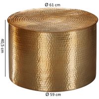 FineBuy Couchtisch Ø 61 cm Wohnzimmertisch Sofatisch Hammerschlag Stubentisch – Ansicht 3