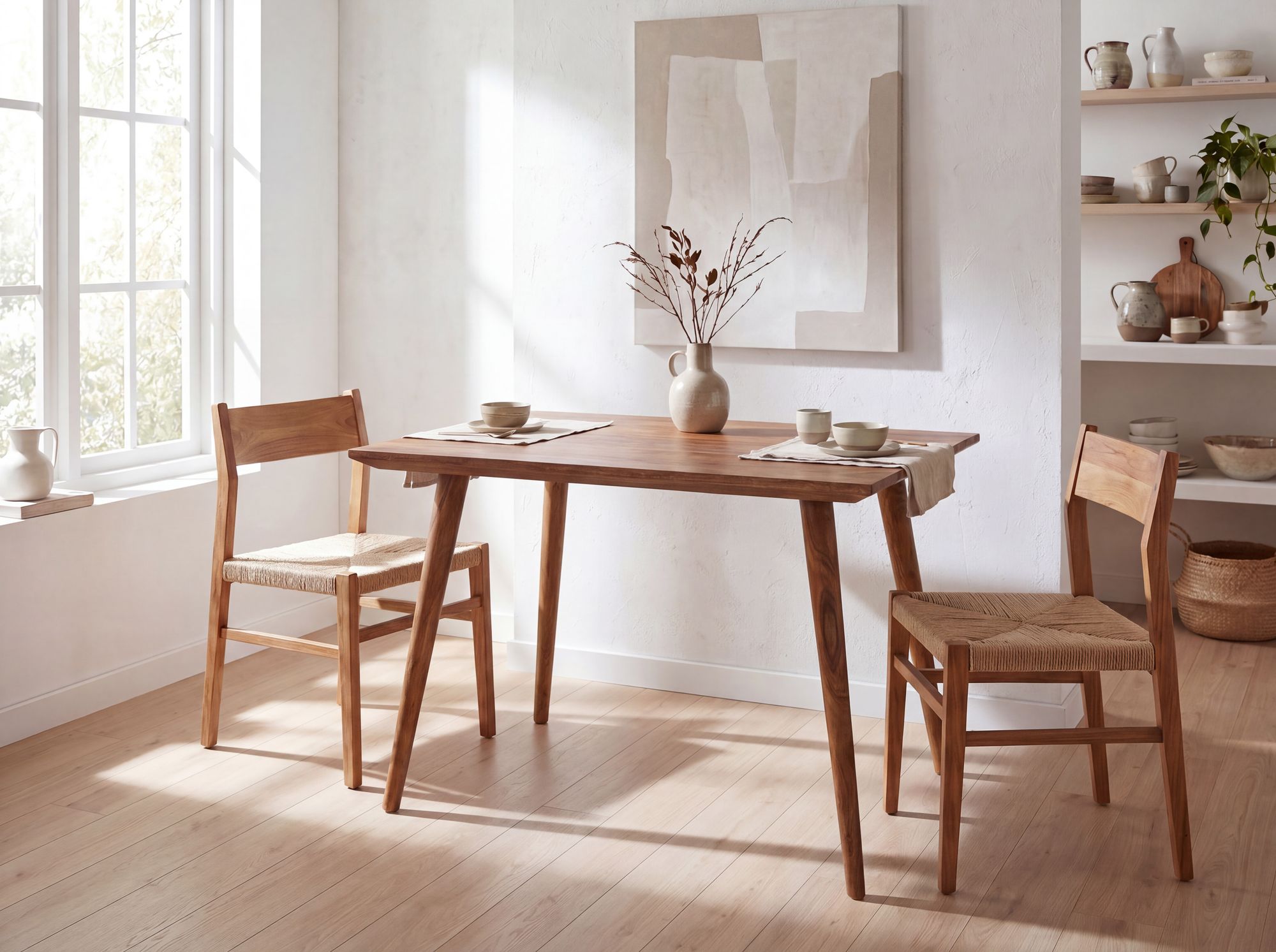FineBuy Esstisch Holz Massiv Esszimmertisch Sheesham Küchentisch Klein Rustikal – Ansicht 2