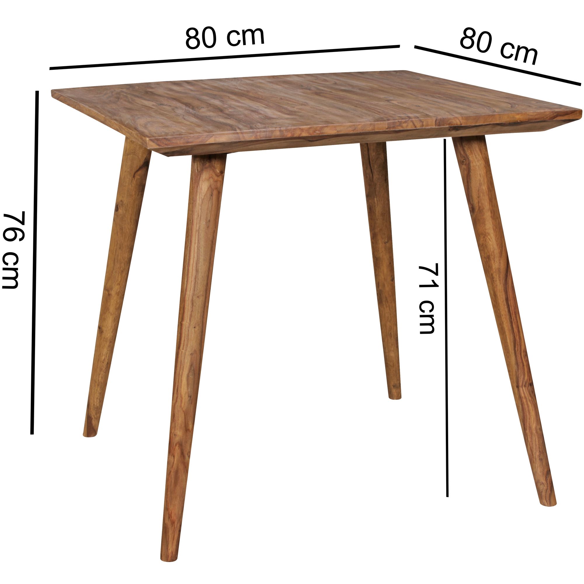 FineBuy Esstisch Holz Massiv Esszimmertisch Sheesham Küchentisch Klein Rustikal – Ansicht 3