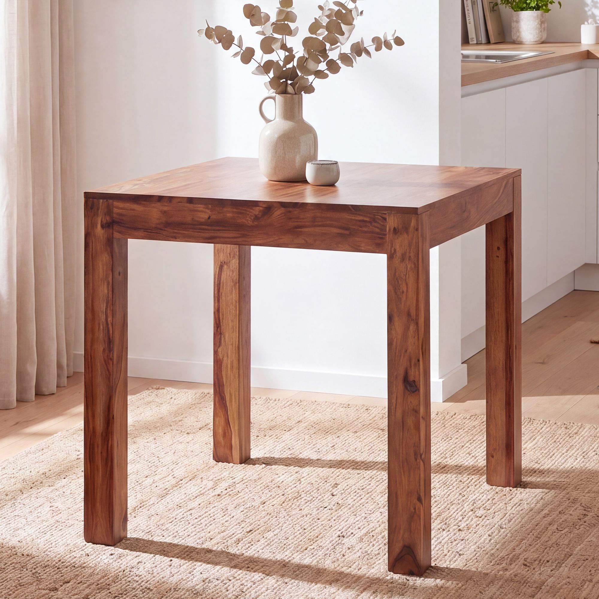 FineBuy Esstisch Massivholz Sheesham Esszimmer-Tisch Küchentisch Landhaus-Stil – Ansicht 1