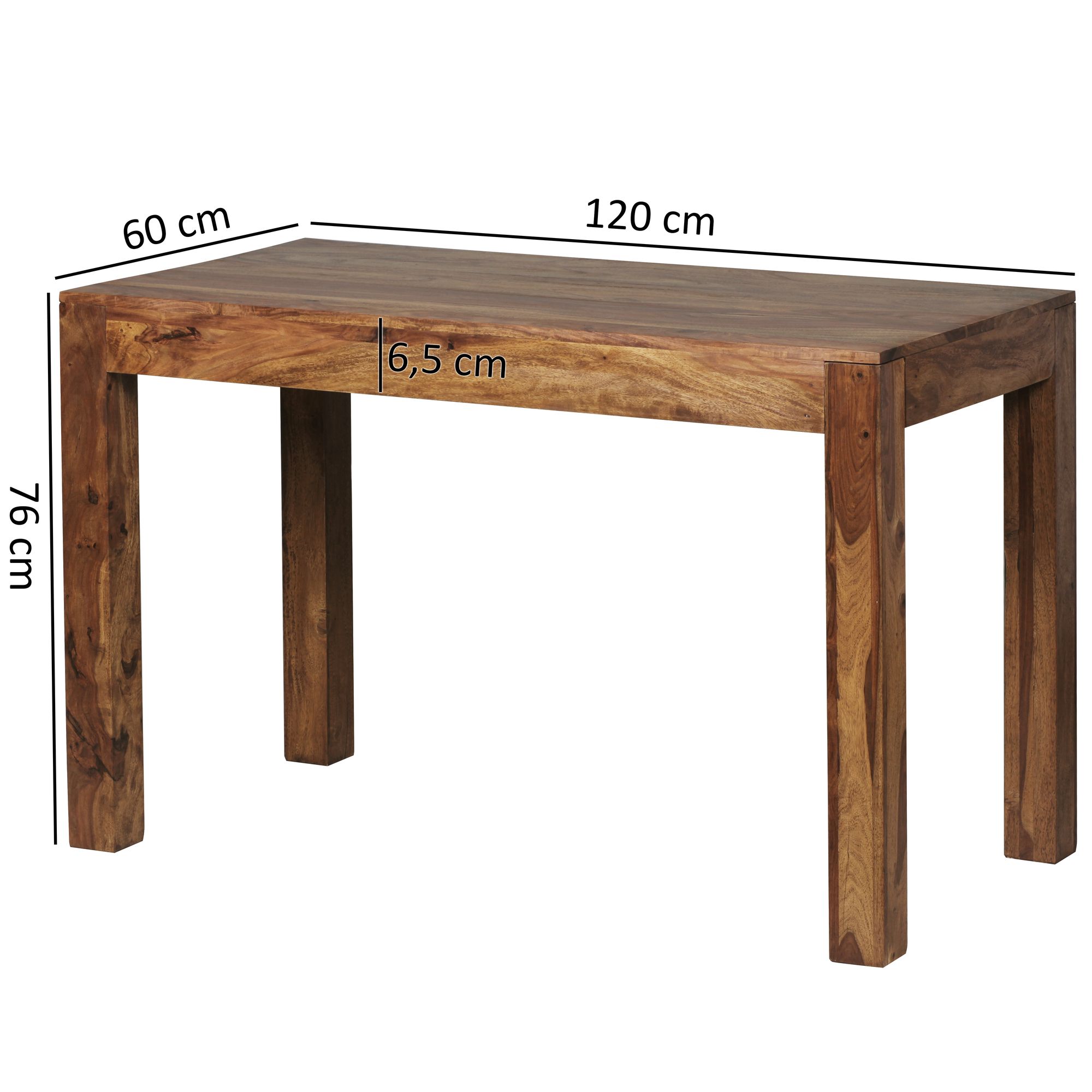 FineBuy Esstisch Massivholz Sheesham Esszimmer-Tisch Küchentisch Landhaus-Stil – Ansicht 3