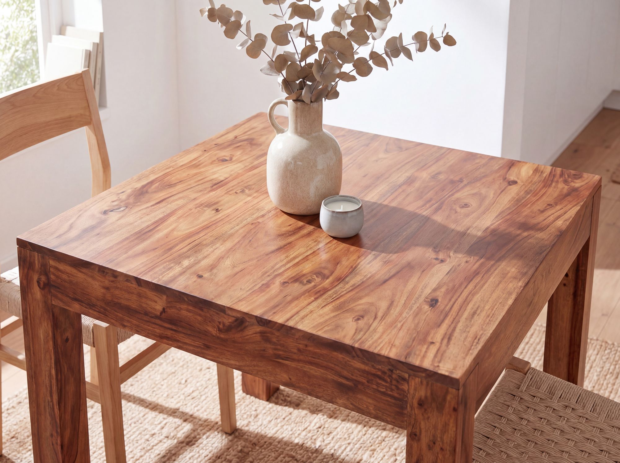 FineBuy Esstisch Massivholz Sheesham Esszimmer-Tisch Küchentisch Landhaus-Stil – Ansicht 5