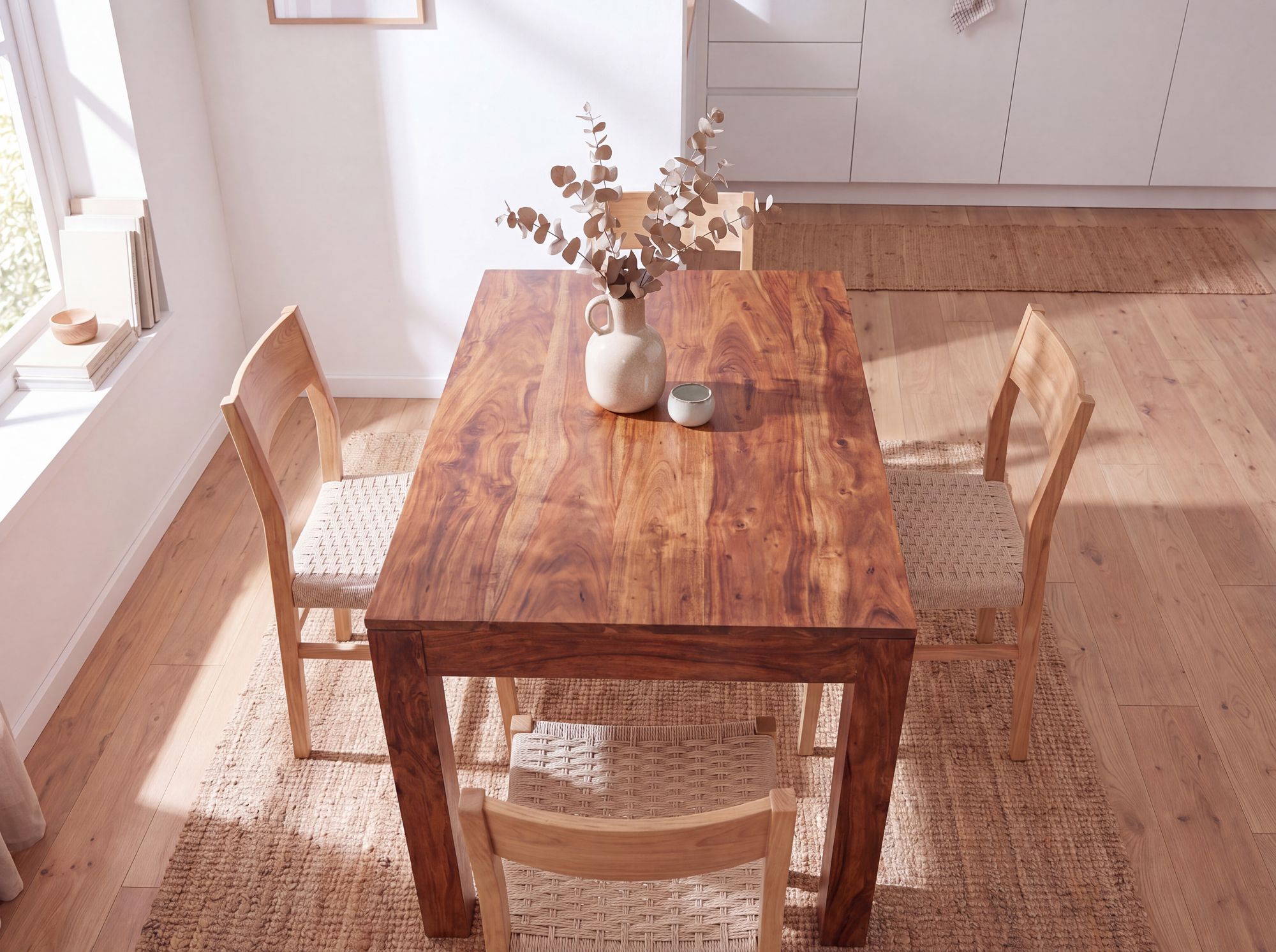FineBuy Esstisch Massivholz Sheesham Esszimmer-Tisch Küchentisch Landhaus-Stil – Ansicht 4