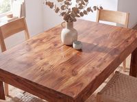 FineBuy Esstisch Massivholz Sheesham Esszimmer-Tisch Küchentisch Landhaus-Stil – Ansicht 5