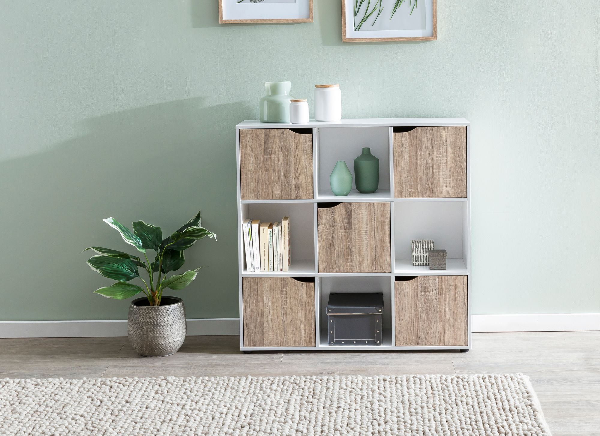 FineBuy Standregal MASSA Bücherregal mit 9 Fächern Sideboard Würfelregal Kommode – Ansicht 5