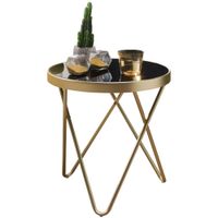 FineBuy Beistelltisch PARMA Glas Metall Ø 42 cm Wohnzimmertisch Couchtisch Tisch – Ansicht 6