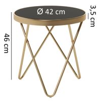 FineBuy Beistelltisch PARMA Glas Metall Ø 42 cm Wohnzimmertisch Couchtisch Tisch – Ansicht 2