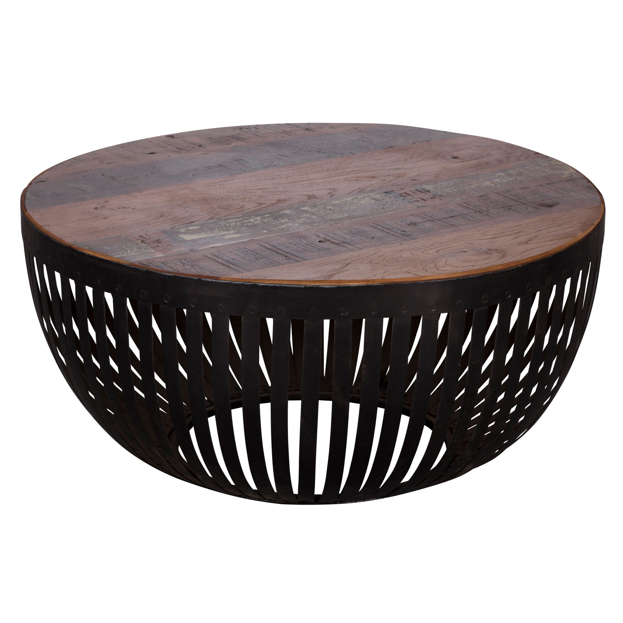 Couchtisch FineBuy Sofatisch 70 cm Tisch Holz Massiv Metall Wohnzimmertisch – Ansicht 7