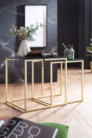 FineBuy Satztisch CHUR Ablagetisch Beistelltisch Metall/MDF Couchtisch 2er Set – Ansicht 4