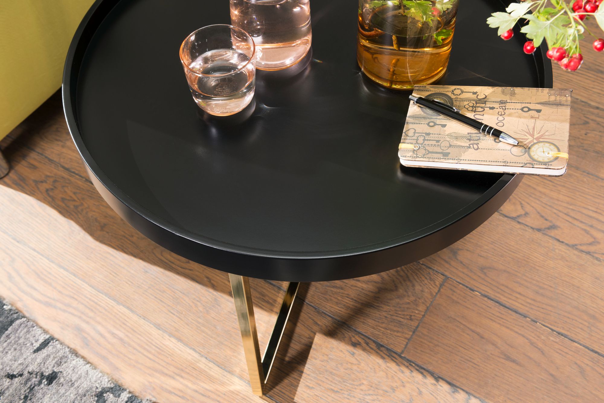 FineBuy Couchtisch JESI Sofatisch rund Tabletttisch Beistelltisch Retro Metall – Ansicht 4