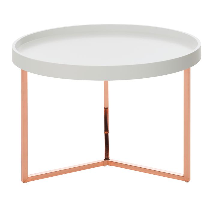 FineBuy Couchtisch JESI Sofatisch rund Tabletttisch Beistelltisch Retro Metall