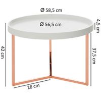 FineBuy Couchtisch JESI Sofatisch rund Tabletttisch Beistelltisch Retro Metall – Ansicht 3