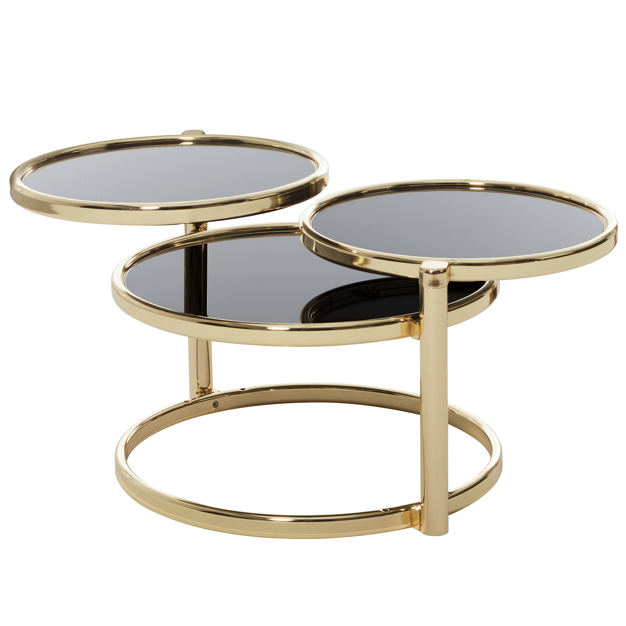 FineBuy Couchtisch mit 3 Tischplatten 58 x 43 x 58 cm, Beistelltisch rund, Design Wohnzimmertisch Glas / Metall, Designer Glastisch Sofatisch modern, Kleiner Loungetisch | Farbe: Gold FineBuy Couchtisch mit 3 Tischplatten 58 x 43 x 58 cm, Beistelltisch rund, Design Wohnzimmertisch Glas / Metall, Designer Glastisch Sofatisch modern, Kleiner Loungetisch | Farbe: Gold