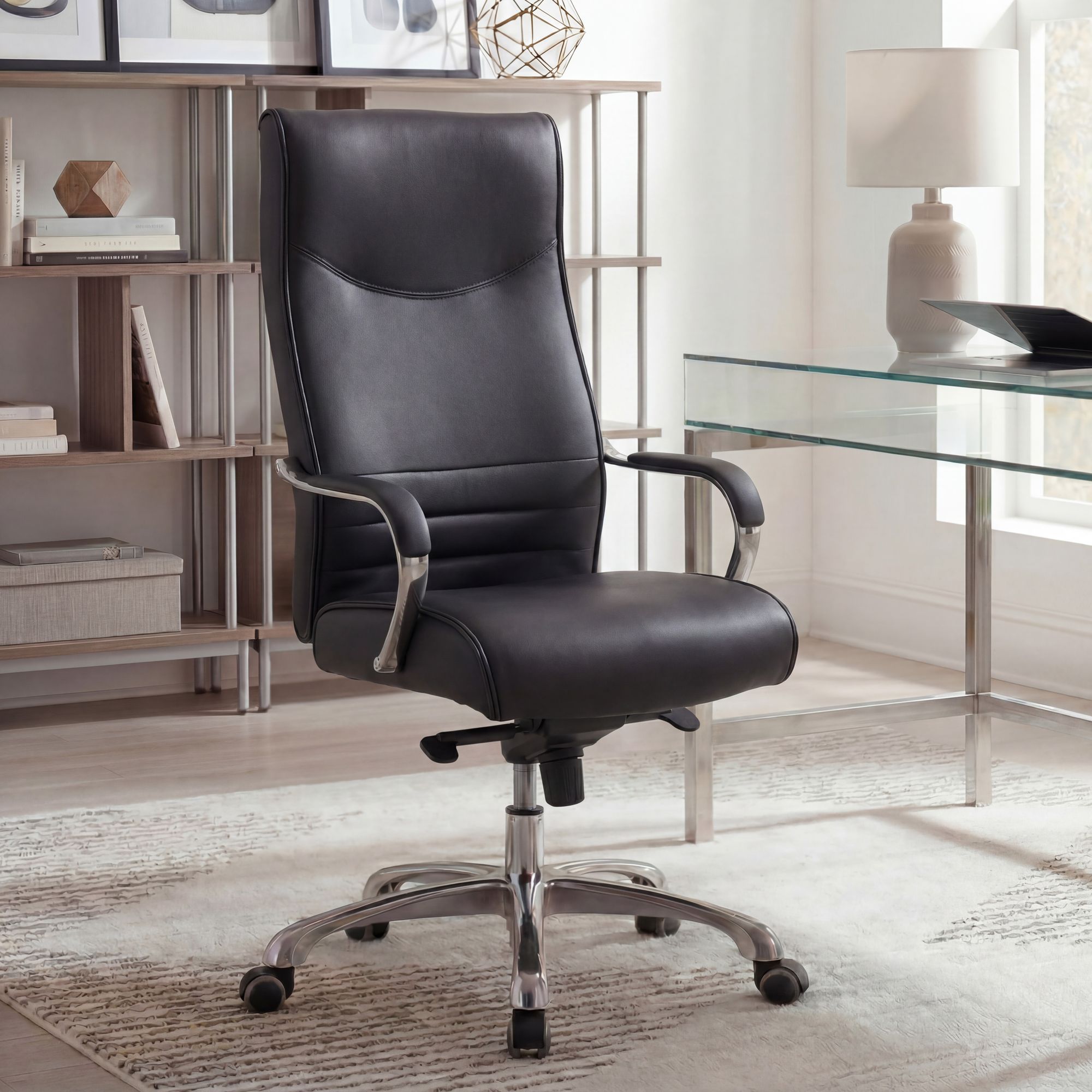 FineBuy Bürostuhl BIGBOSS Kunstleder Chefsessel ergonomisch Drehstuhl 150 kg XXL – Ansicht 1