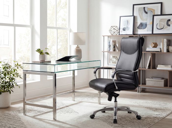 FineBuy Bürostuhl BIGBOSS Bezug Kunstleder Schreibtischstuhl bis 150 kg, XXL Design Chefsessel höhenverstellbar, Drehstuhl ergonomisch mit Armlehnen & hoher Rückenlehne, Hochlehner mit Wippfunktion