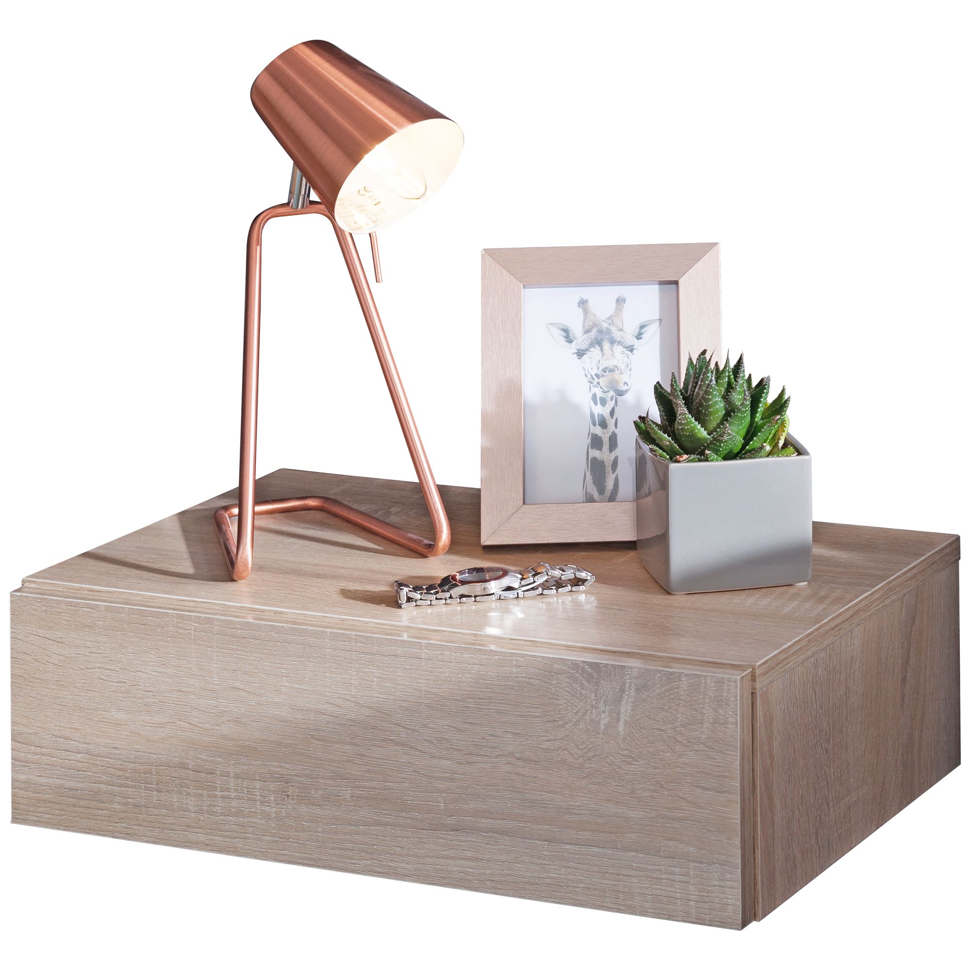Wandregal mit Schublade Nachtkommode Nachtschrank hängend schwebend Wandboard – Ansicht 6