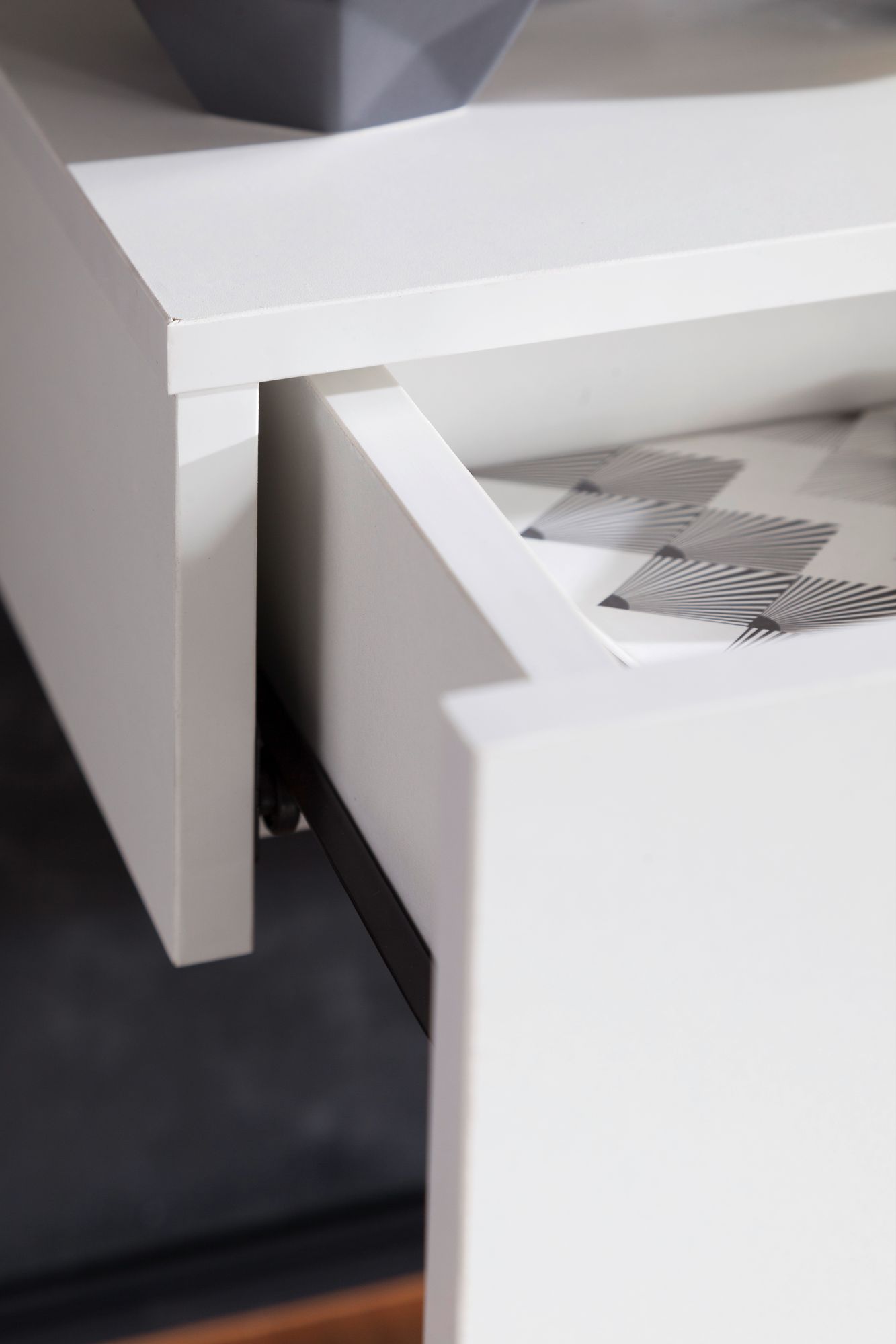 Wandregal mit Schublade Nachtkommode Nachtschrank hängend schwebend Wandboard – Ansicht 5