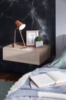 Wandregal mit Schublade Nachtkommode Nachtschrank hängend schwebend Wandboard – Ansicht 2
