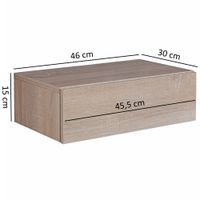Wandregal mit Schublade Nachtkommode Nachtschrank hängend schwebend Wandboard – Ansicht 3