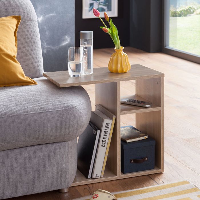 FineBuy Beistelltisch Holz Anstelltisch Couchtisch Klein Sofatisch 50 cm