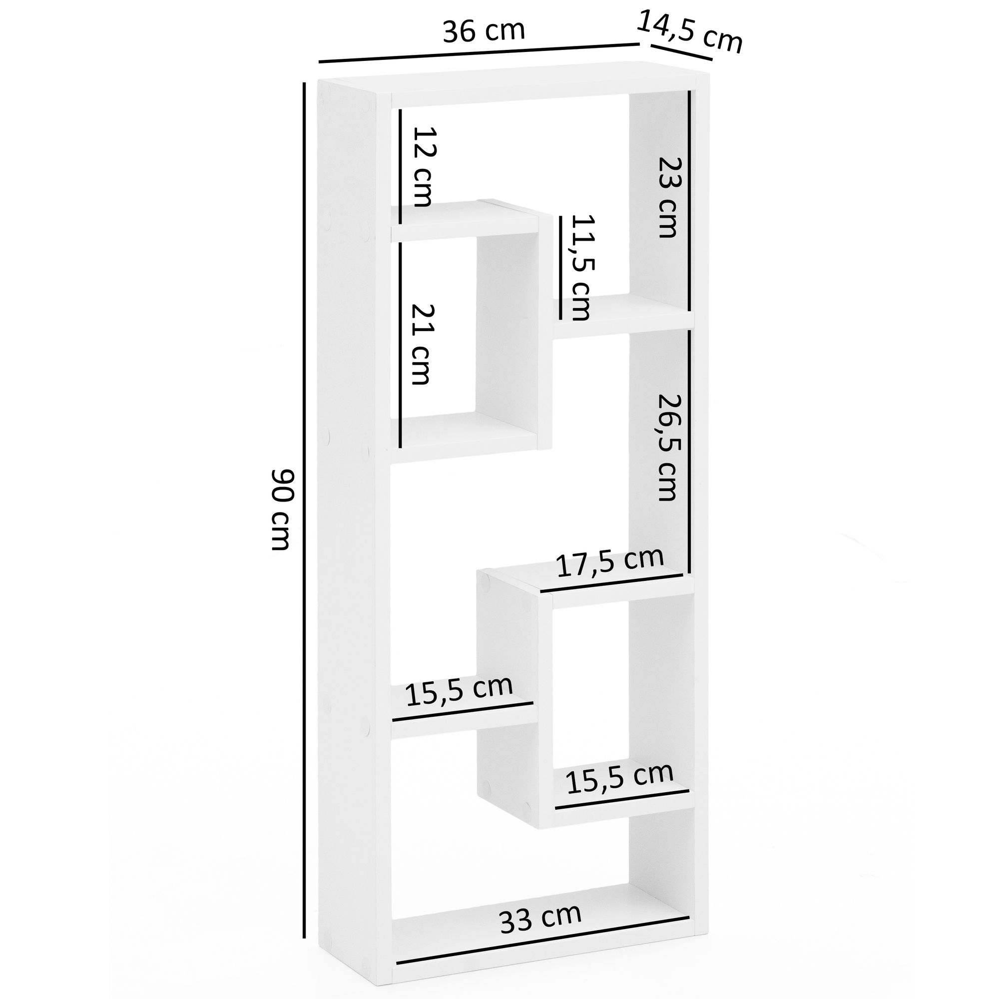 FineBuy Wandregal Hängeregal 36 x 90 x 13,5 cm Holz Wandboard Dekoregal Modern – Ansicht 3