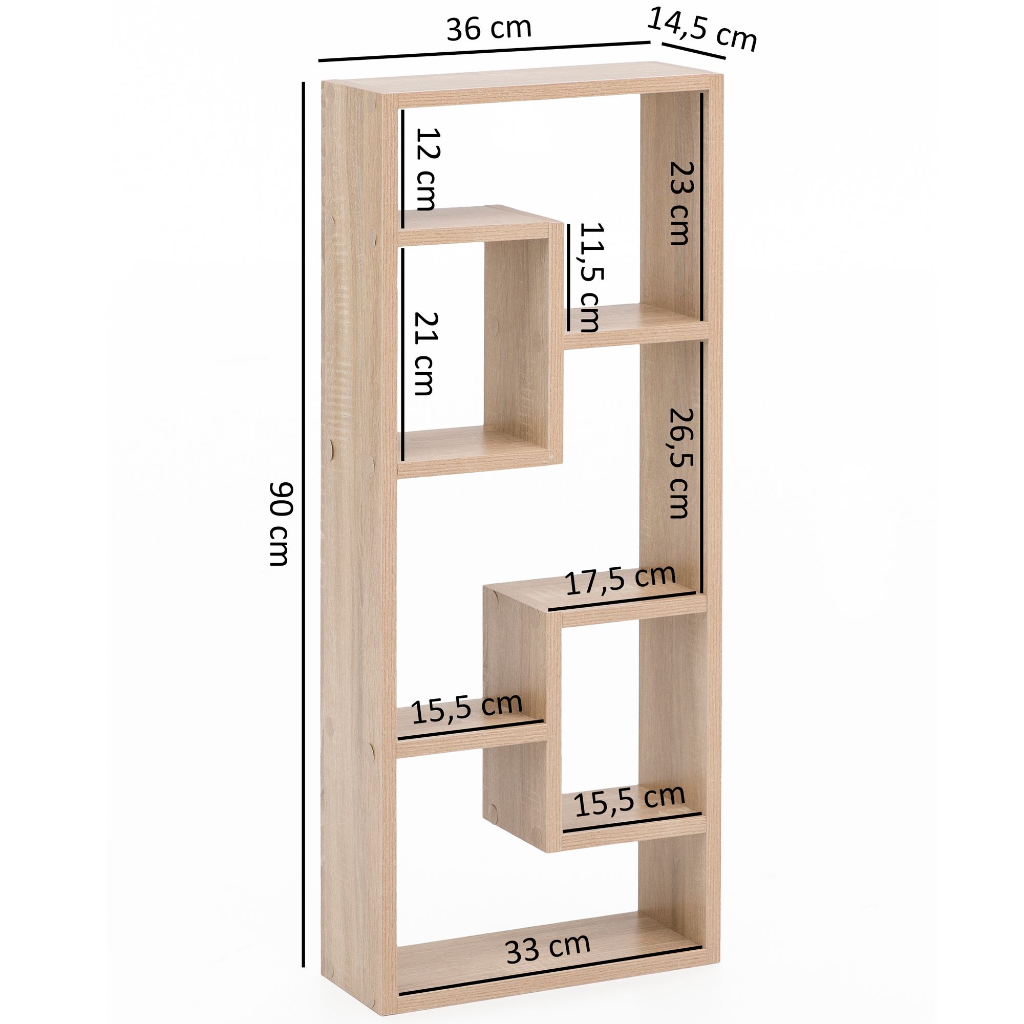 FineBuy Wandregal Hängeregal 36 x 90 x 13,5 cm Holz Wandboard Dekoregal Modern – Ansicht 3