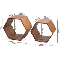Beistelltisch 2er Set FineBuy Satztisch Wohnzimmertisch Holz Massiv Tisch Klein – Ansicht 3