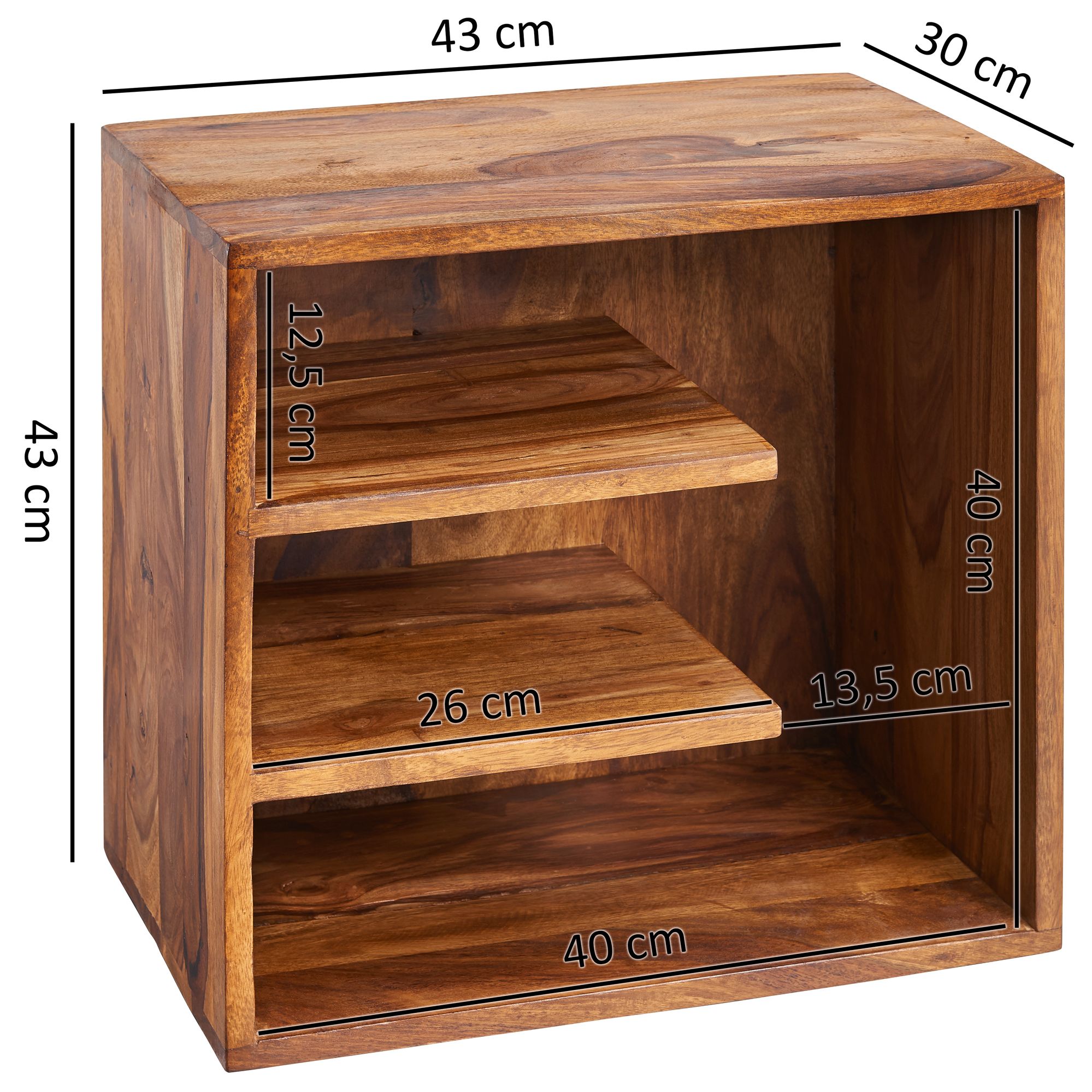 FineBuy Beistelltisch 43x43x30 cm Wohnzimmertisch Holz massiv Nachttisch – Ansicht 3