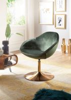 FineBuy Loungesessel SIRAN Drehstuhl Clubsessel Samt Cocktailsessel Barsessel – Ansicht 2