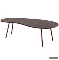 FineBuy Couchtisch Akazie Massivholz 122cm Wohnzimmertisch Retro Nierenform – Ansicht 6