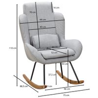 FineBuy Schaukelstuhl CAPRI Relaxsessel Schwingsessel Stoff Schwingstuhl Polster – Ansicht 3
