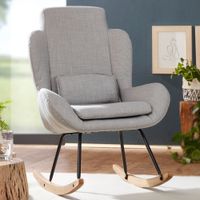 FineBuy Schaukelstuhl CAPRI Relaxsessel Schwingsessel Stoff Schwingstuhl Polster – Ansicht 1