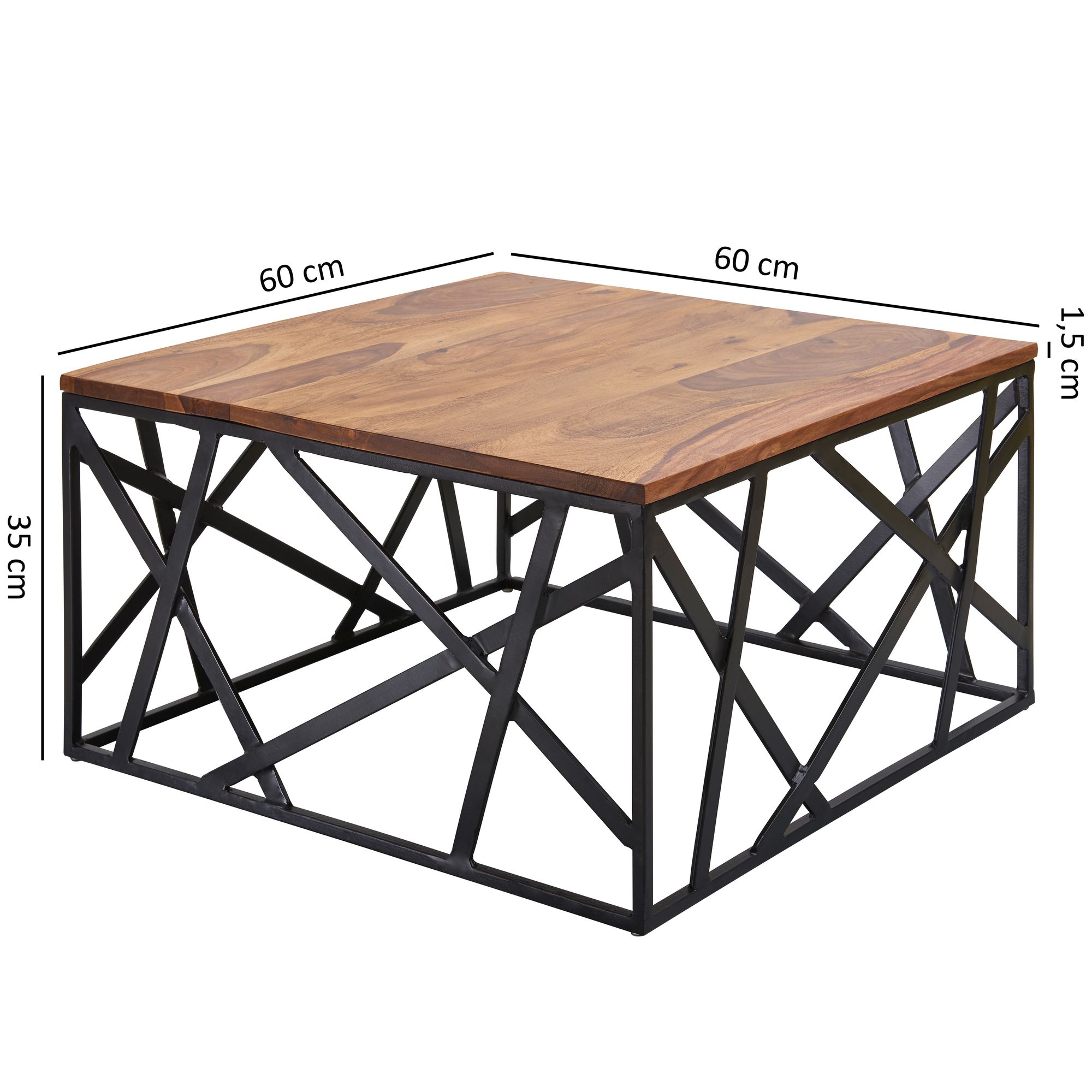 FineBuy Couchtisch Massiv Wohnzimmertisch Holz Sofatisch Tisch Beistelltisch – Ansicht 3
