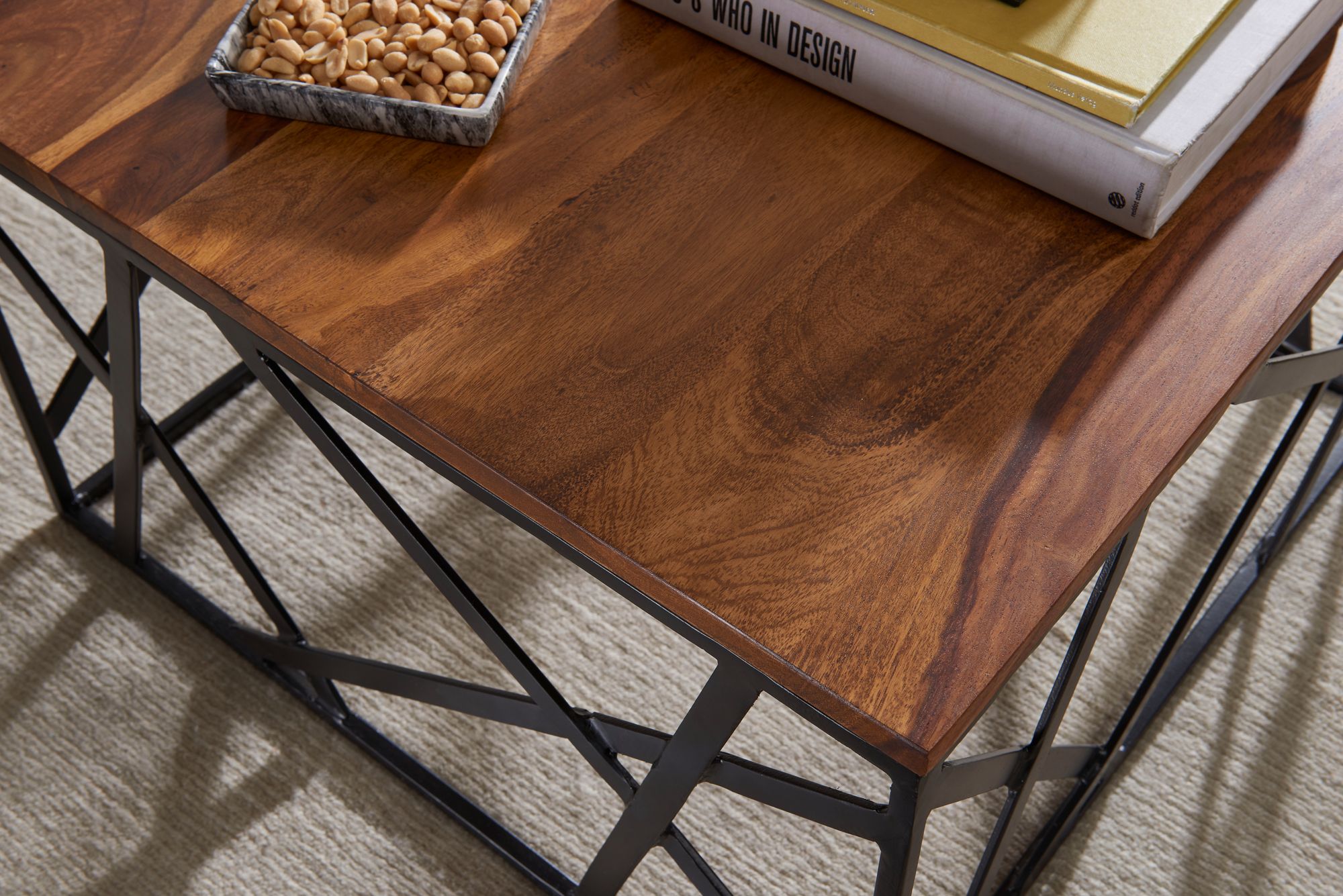 FineBuy Couchtisch Massiv Wohnzimmertisch Holz Sofatisch Tisch Beistelltisch – Ansicht 4
