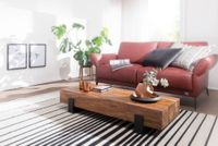FineBuy Couchtisch Sheesham Massivholz rechteckig 115cm Block Wohnzimmertisch – Ansicht 2
