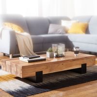 FineBuy Couchtisch Wohnzimmertisch Massivholz Sofatisch Massiv Wohnzimmer Tisch – Ansicht 1