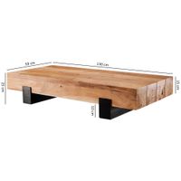FineBuy Couchtisch Wohnzimmertisch Massivholz Sofatisch Massiv Wohnzimmer Tisch – Ansicht 3
