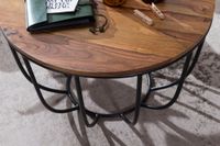 FineBuy Couchtisch Sheesham rund Ø 60 cm Wohnzimmertisch Metallgestell – Ansicht 4