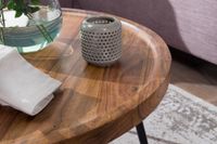 FineBuy Couchtisch Sheesham Massivholz rund Ø 75 cm Wohnzimmertisch Metall Retro – Ansicht 4